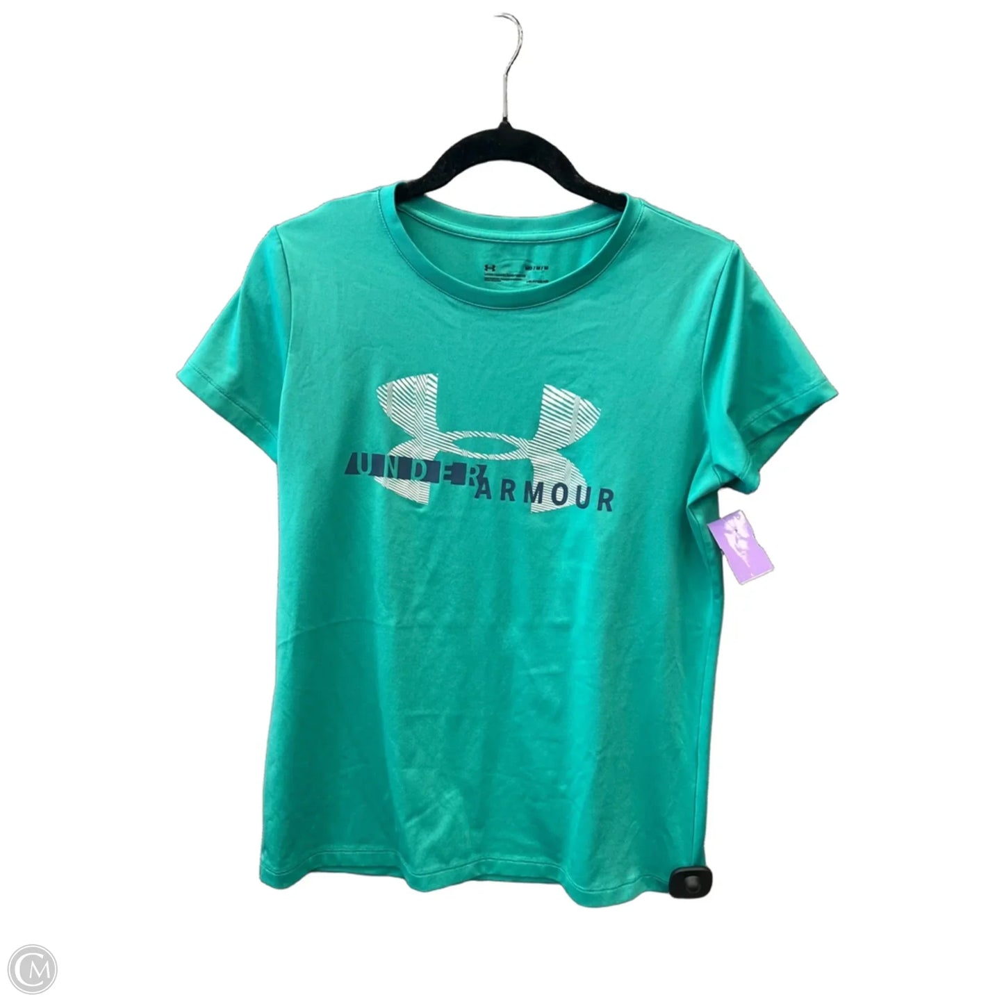 Athletic Top Short Sleeve By Under Armour In Green, Size: M