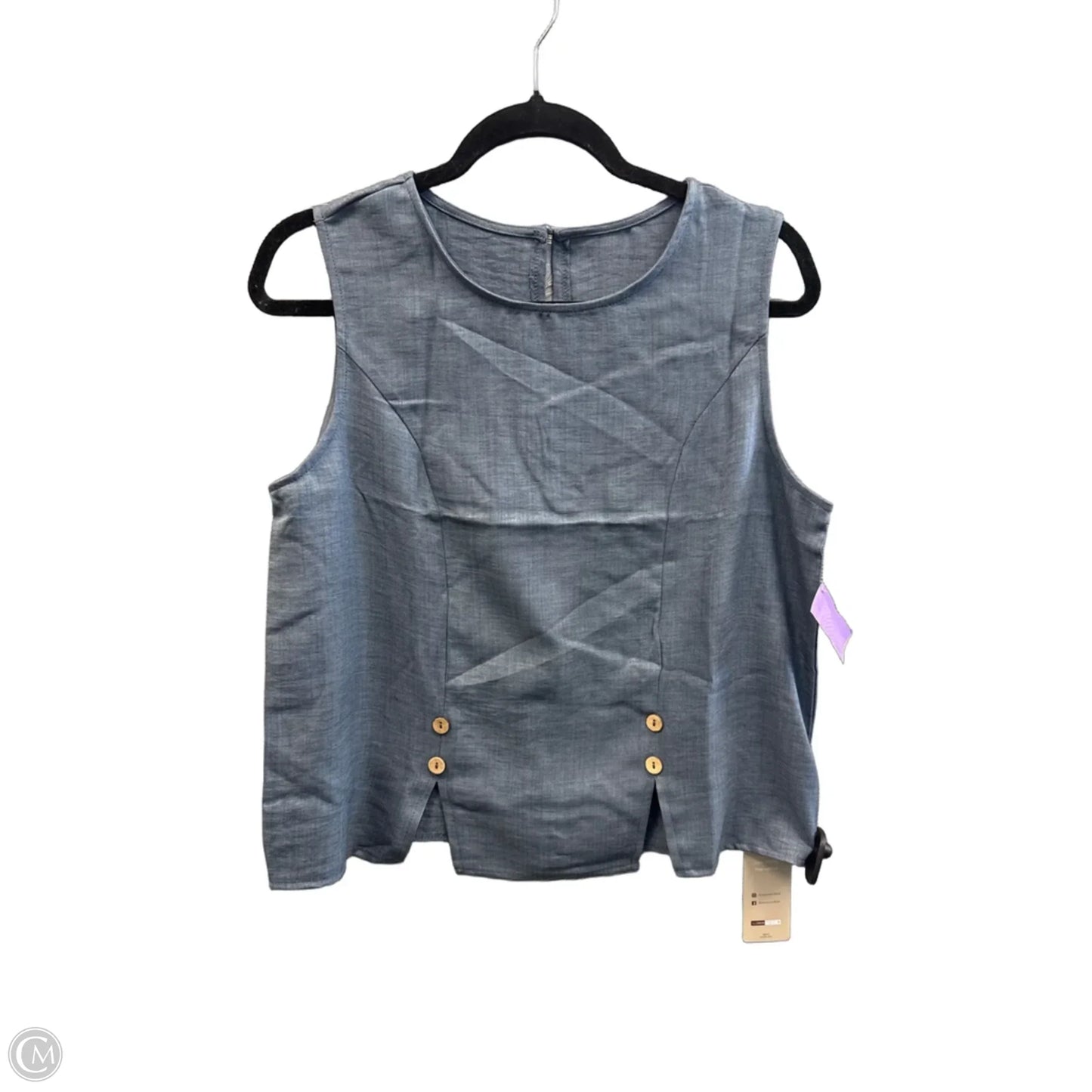Top Sleeveless By Emery Rose In Blue, Size: L