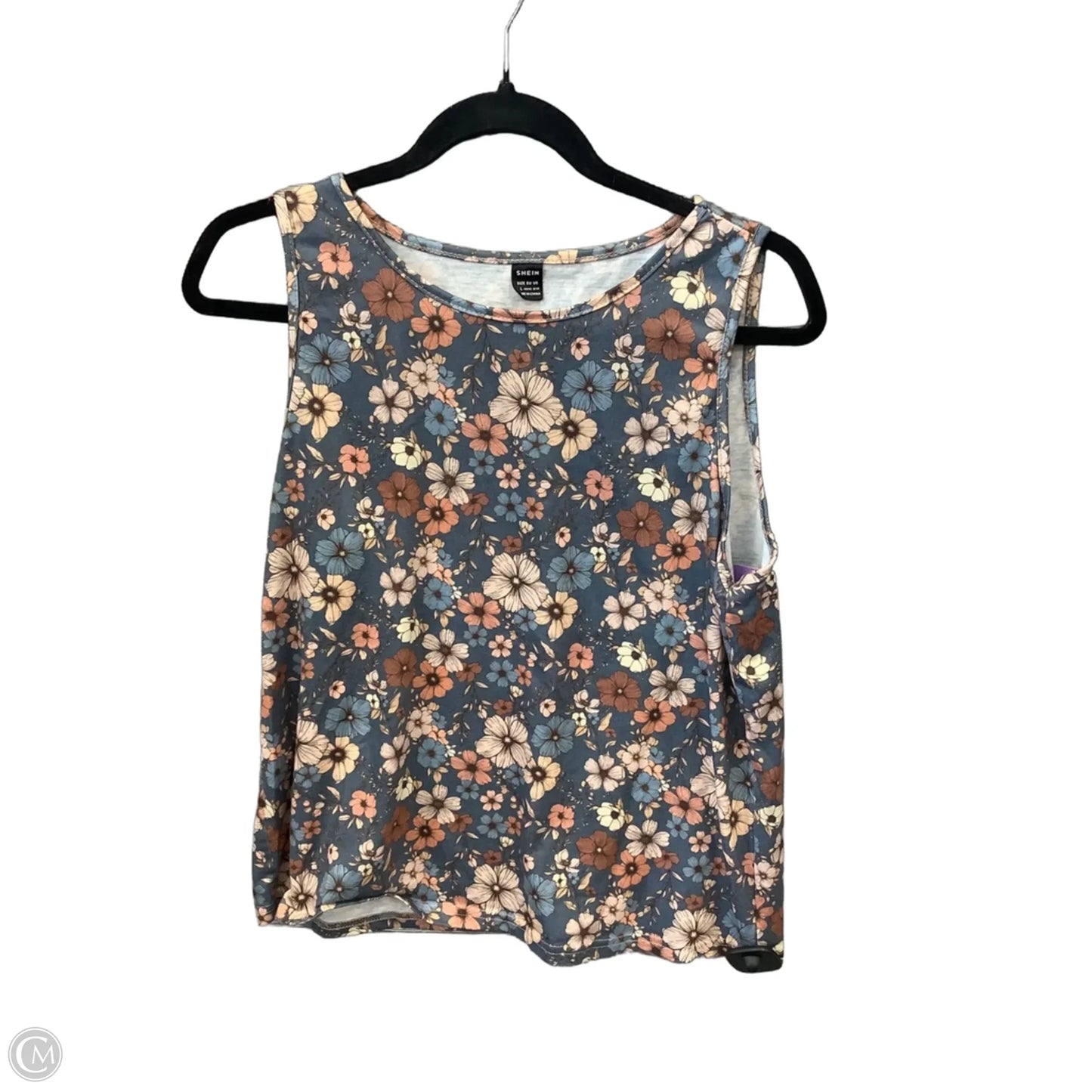 Top Sleeveless By Shein In Floral Print, Size: L