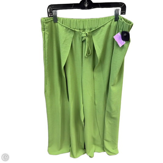 Pants Linen By Cece In Green, Size: Xl