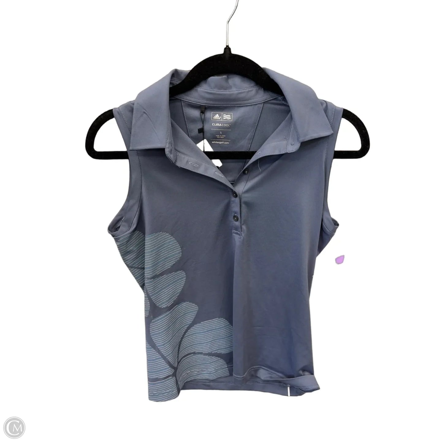 Athletic Top Short Sleeve By Adidas In Blue, Size: S