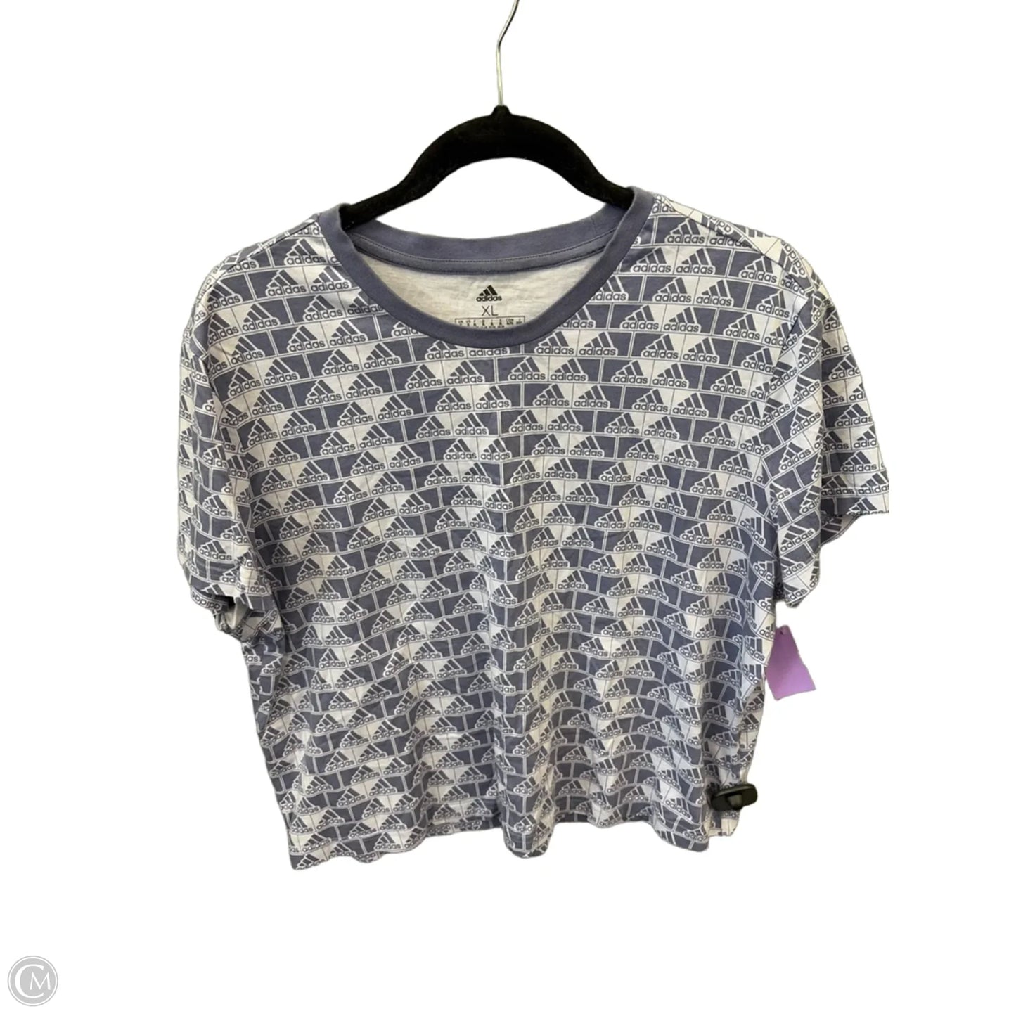 Athletic Top Short Sleeve By Adidas In Purple, Size: Xl