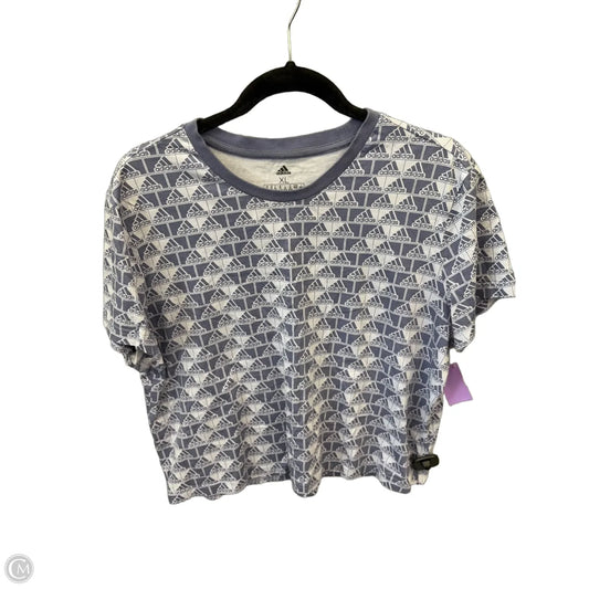 Athletic Top Short Sleeve By Adidas In Purple, Size: Xl