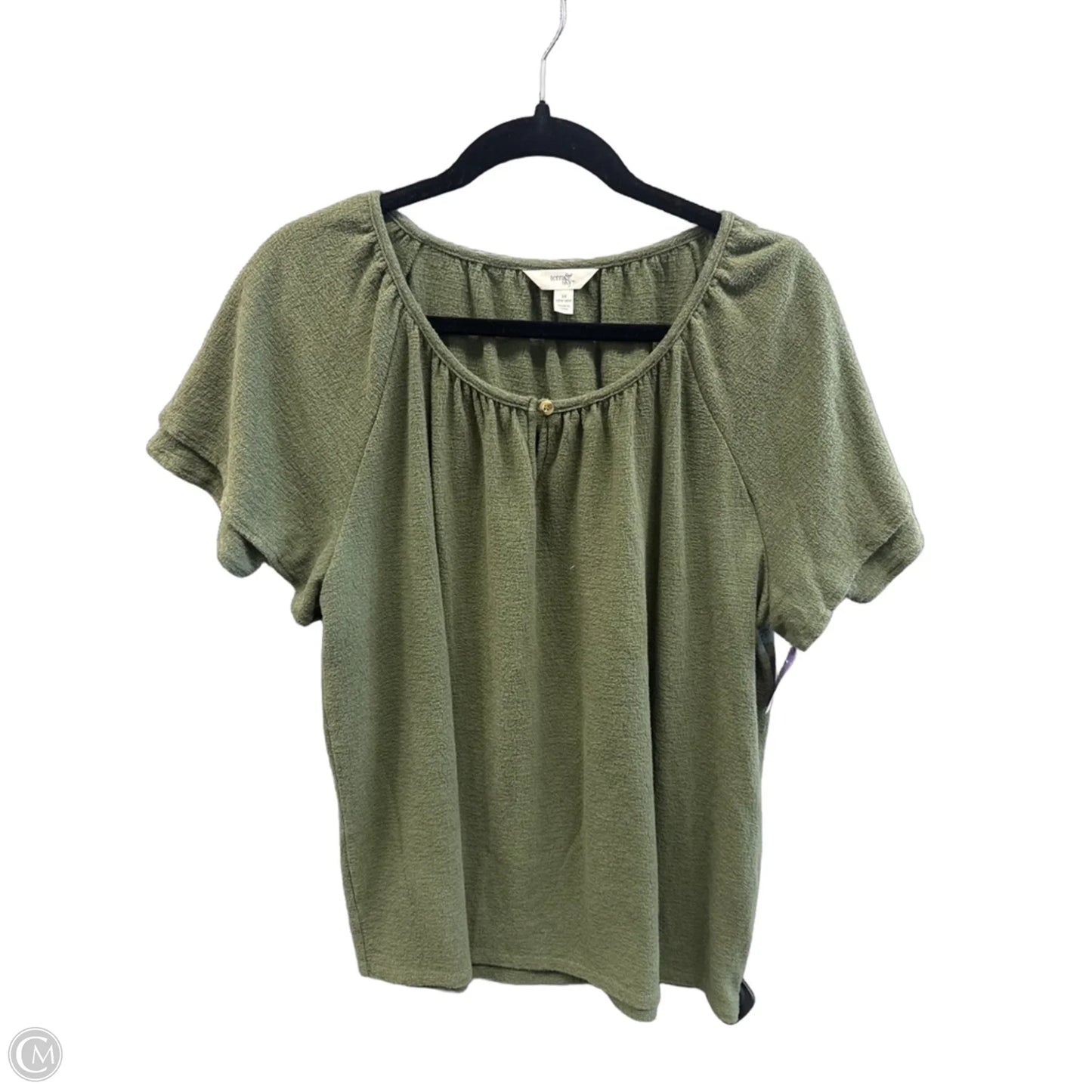 Top Short Sleeve By Terra & Sky In Green, Size: 1x