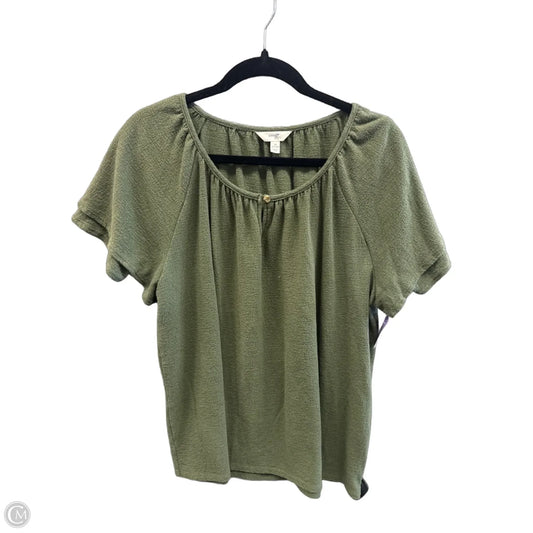 Top Short Sleeve By Terra & Sky In Green, Size: 1x
