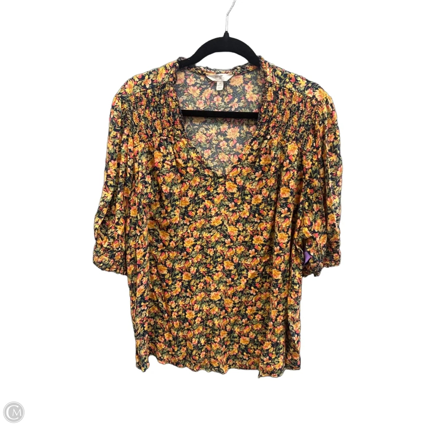 Top Short Sleeve By Terra & Sky In Floral Print, Size: 2x