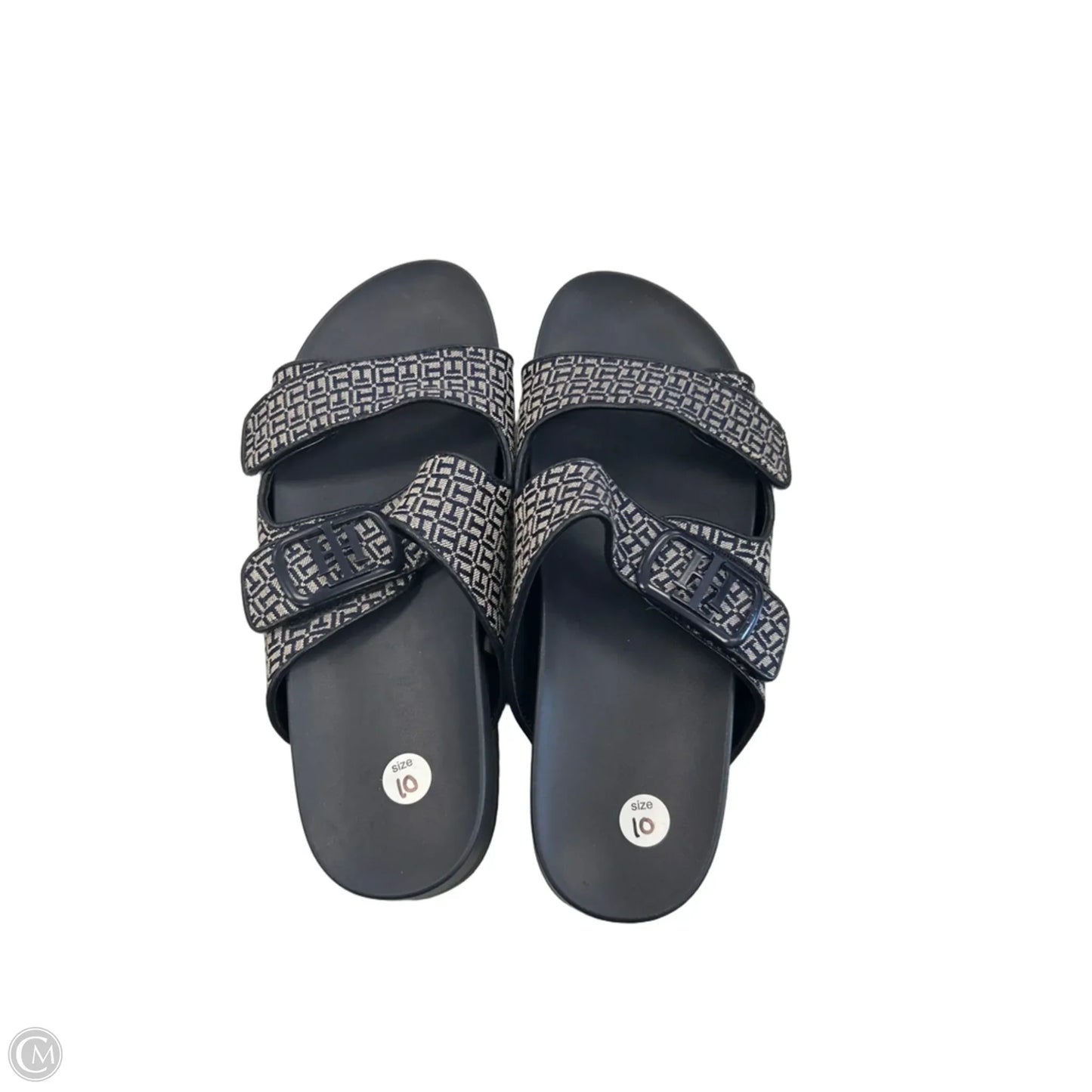 Sandals Flats By Tommy Hilfiger In Black & Blue, Size: 10