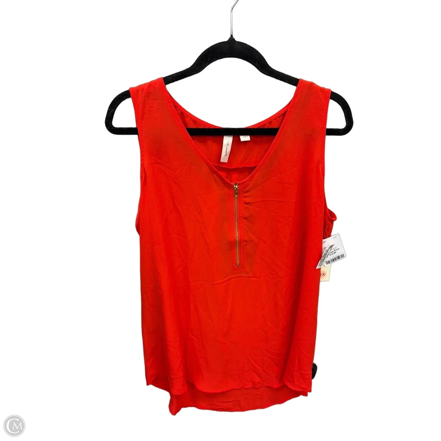 Top Sleeveless By Tacera In Red, Size: 1x
