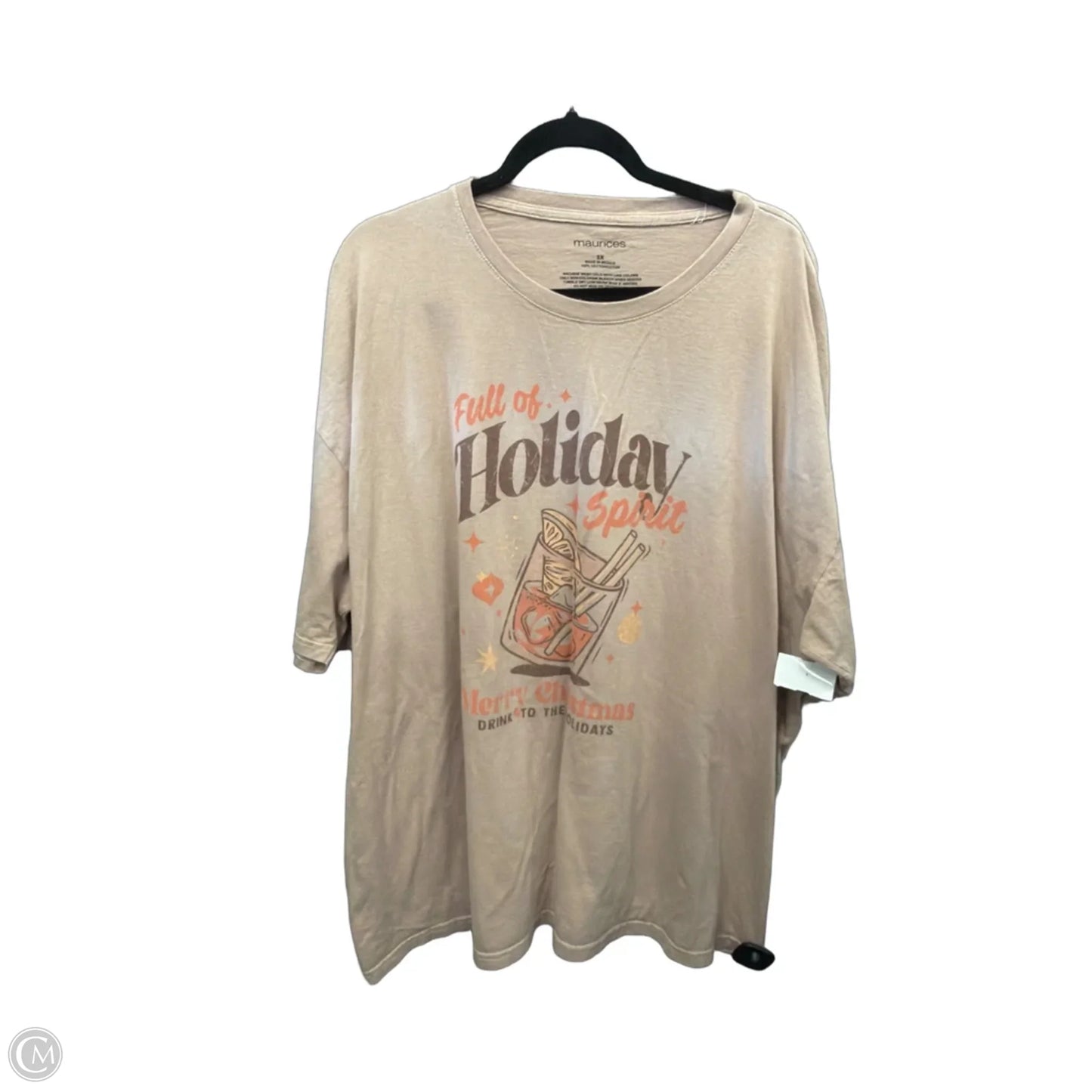 Top Short Sleeve By Maurices In Brown, Size: 3x