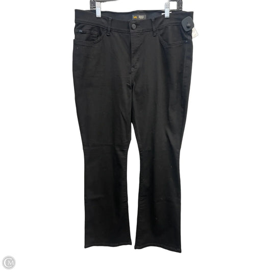 Jeans Boot Cut By Lee In Black Denim, Size: 16
