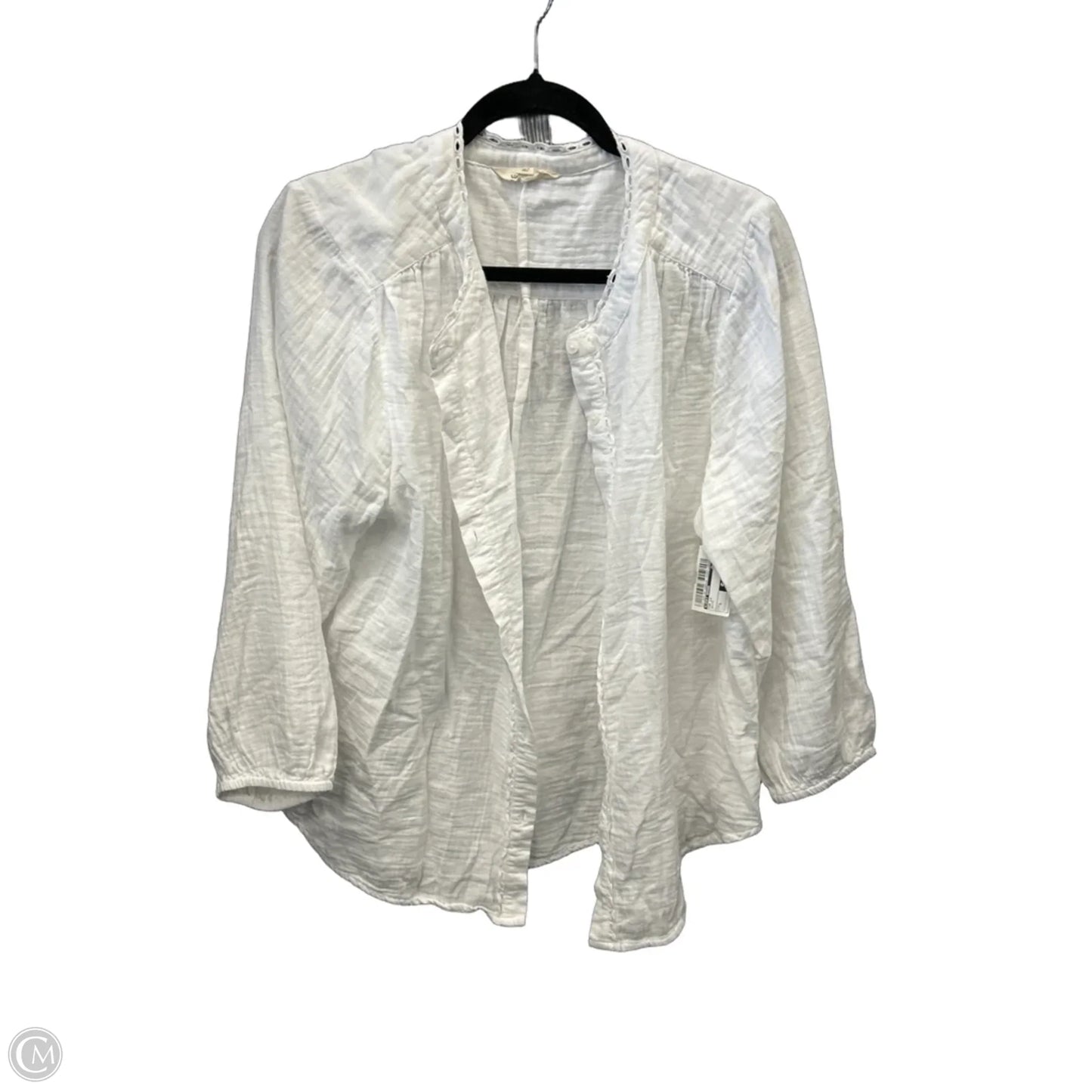 Top Long Sleeve By Lucky Brand In White, Size: L