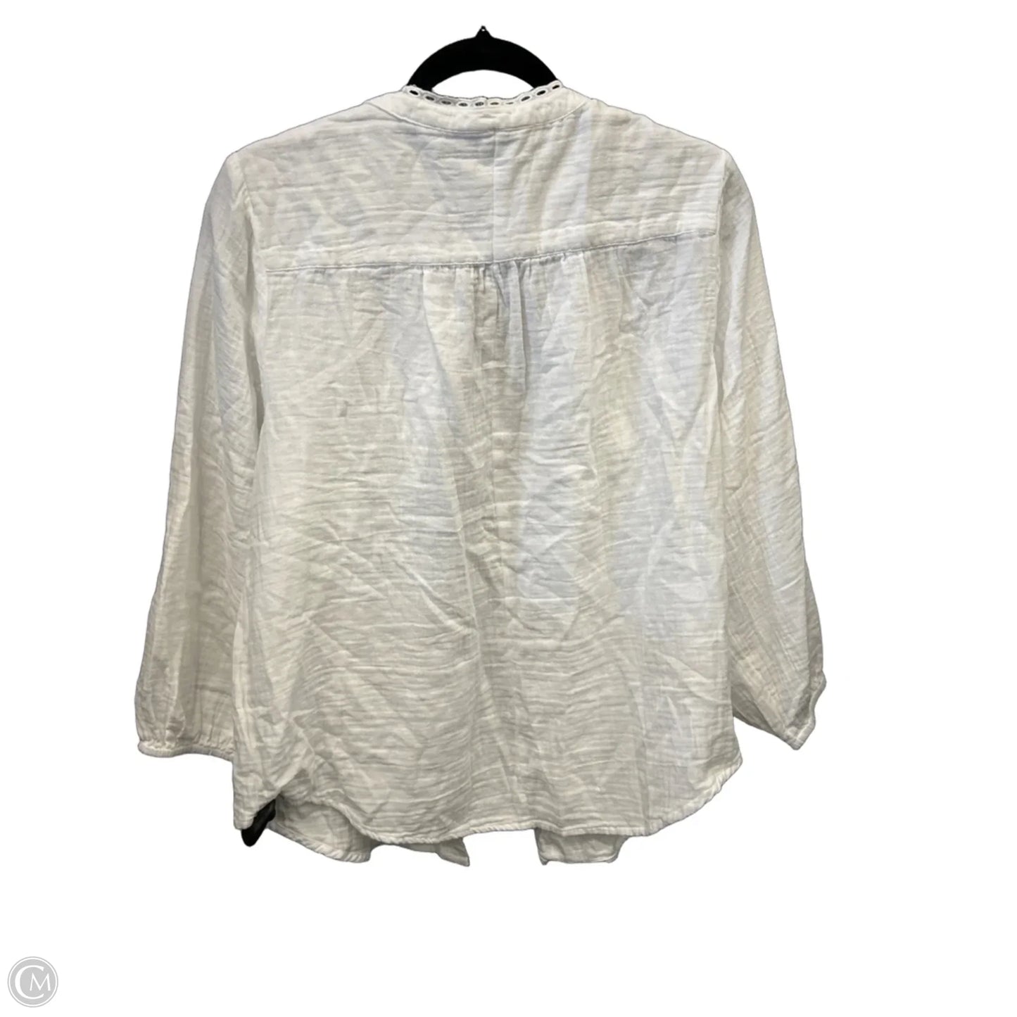 Top Long Sleeve By Lucky Brand In White, Size: L