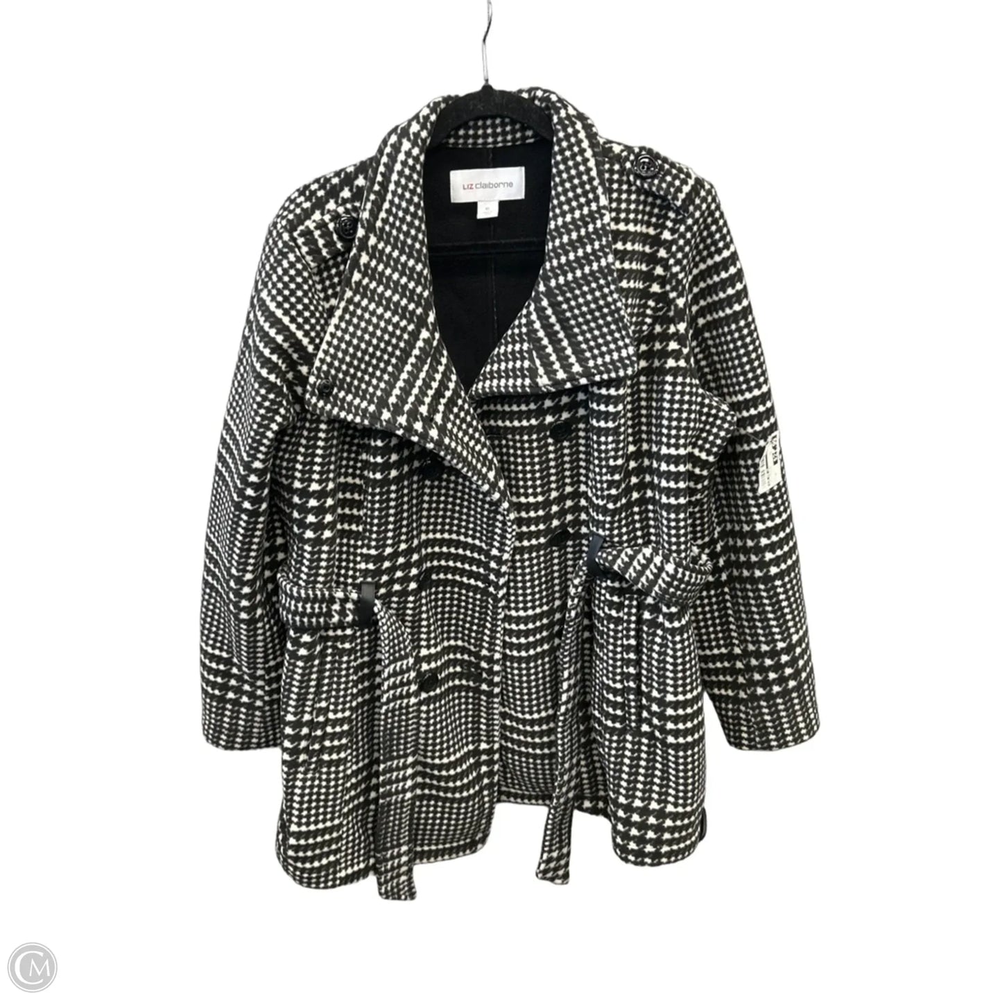 Coat Peacoat By Liz And Co In Black & White, Size: Xl