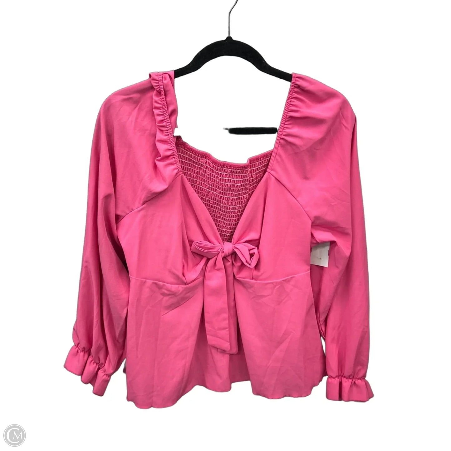 Top Long Sleeve By Shein In Pink, Size: 1x