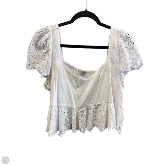 Top Short Sleeve By American Eagle In White, Size: Xl