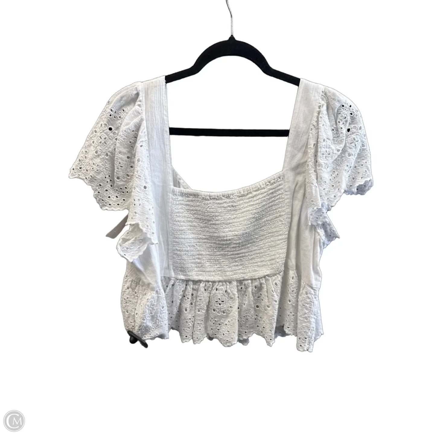 Top Short Sleeve By American Eagle In White, Size: Xl