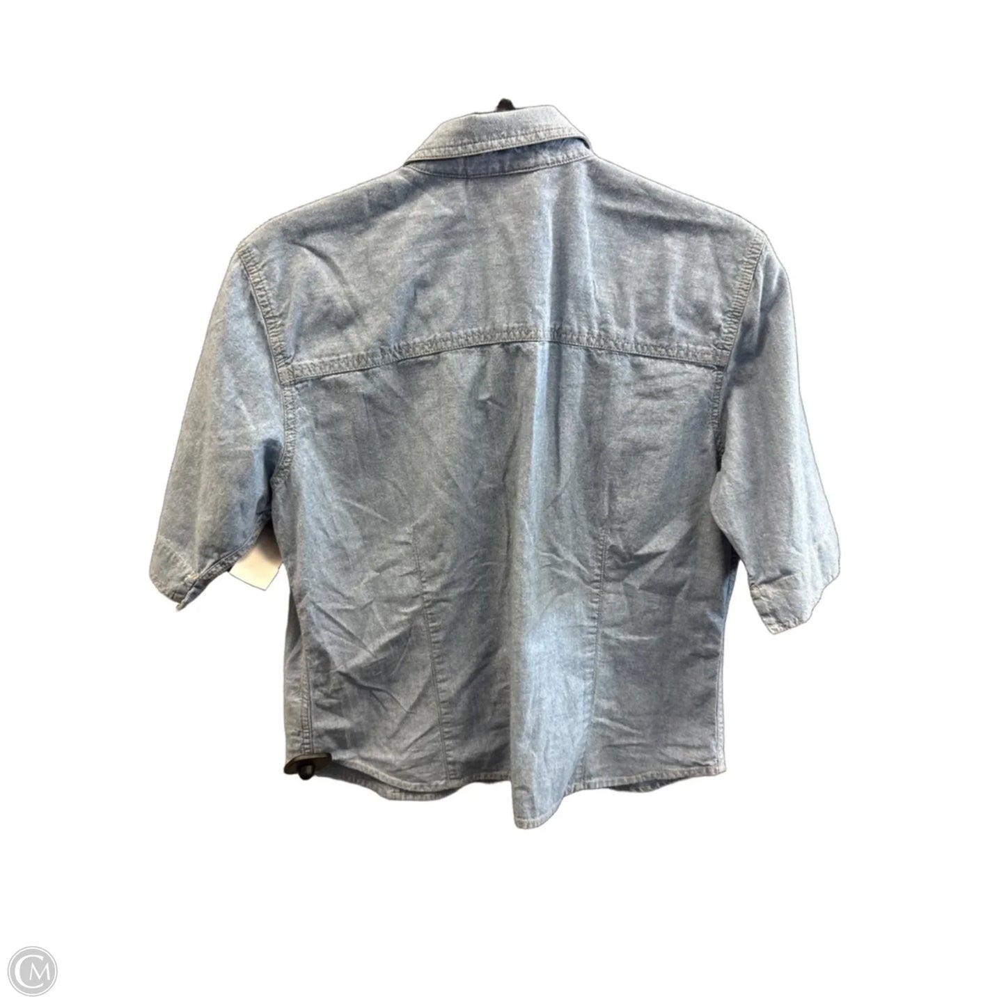 Top Short Sleeve By Liz Claiborne In Blue Denim, Size: M