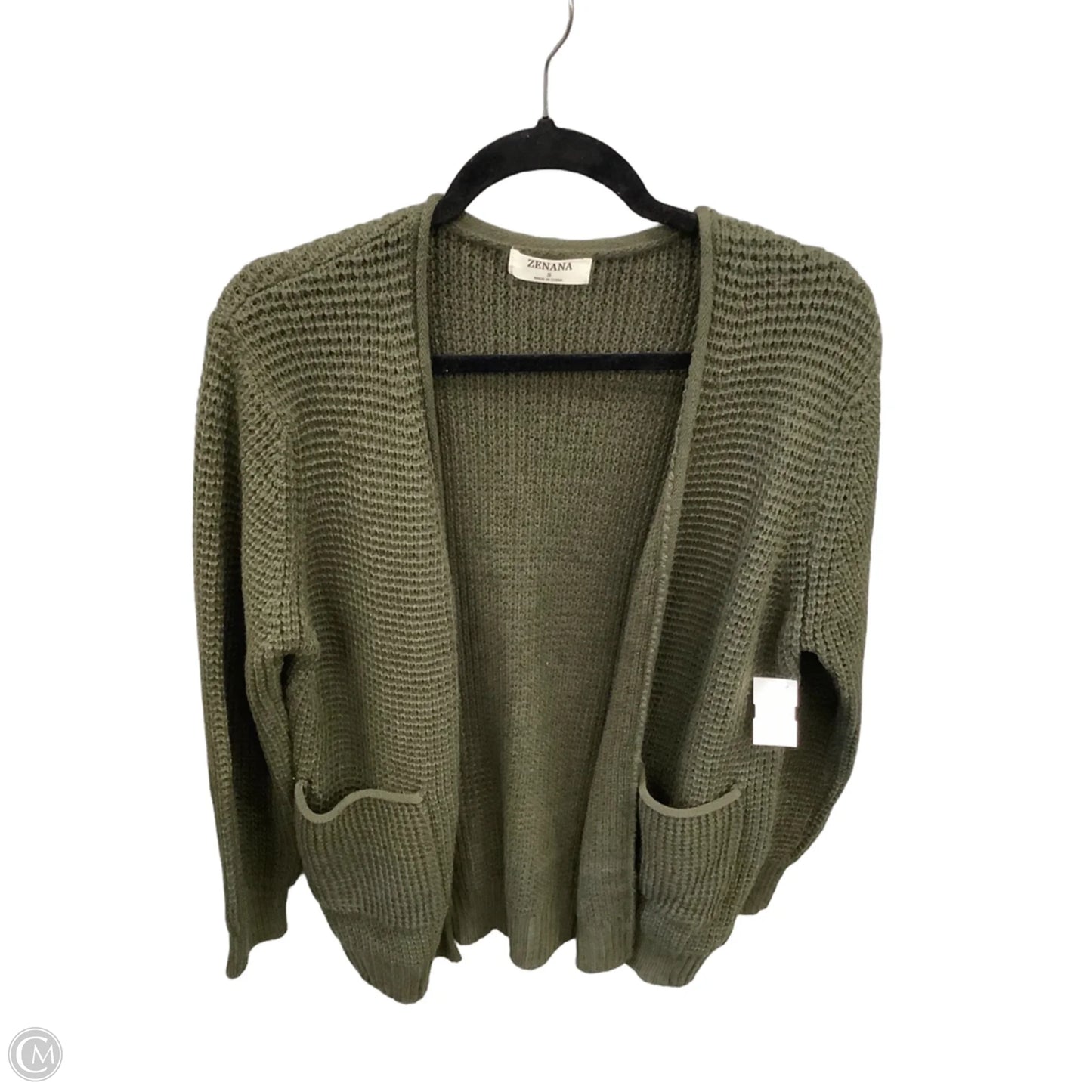 Cardigan By Zenana In Green, Size: S