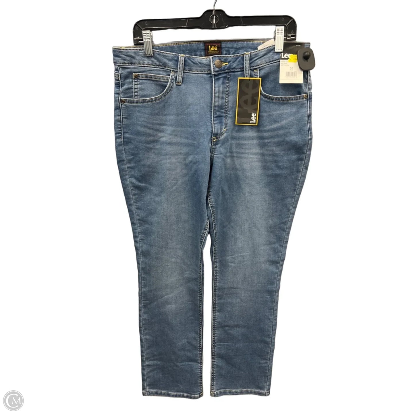 Jeans Straight By Lee In Blue Denim, Size: 12