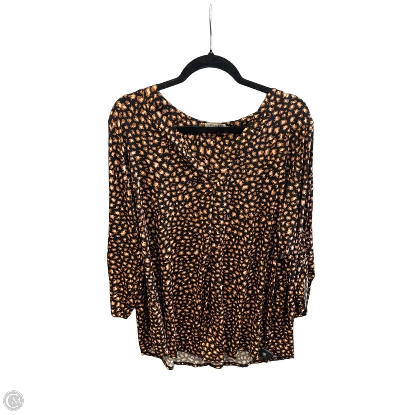 Top Long Sleeve By Clothes Mentor In Black & Brown, Size: 3x