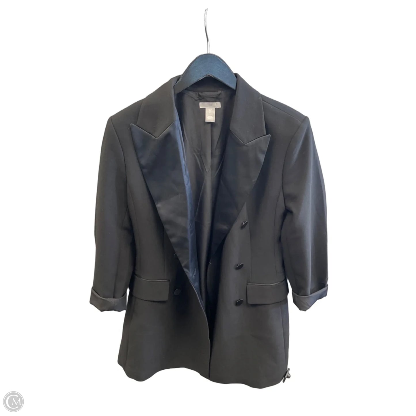 Coat Trench Coat By H&m In Black, Size: M