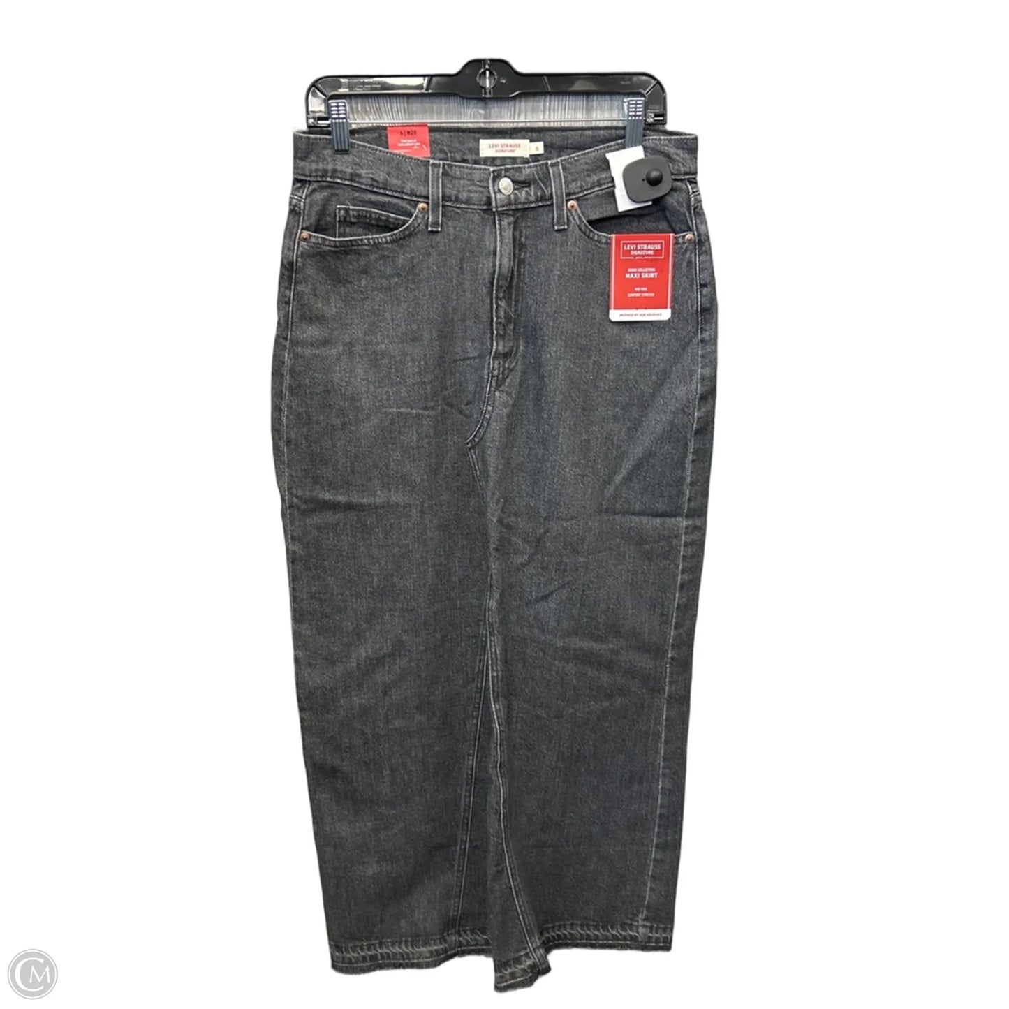 Skirt Maxi By Levis In Black Denim, Size: 6