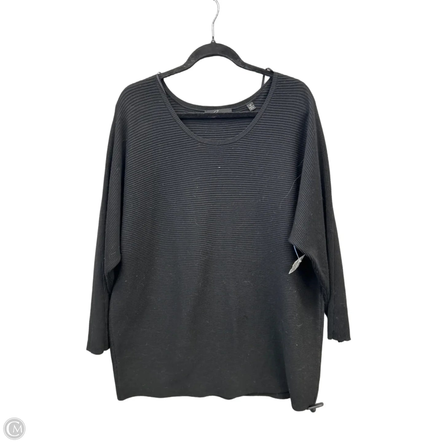 Top Long Sleeve By Clothes Mentor In Black, Size: 1x