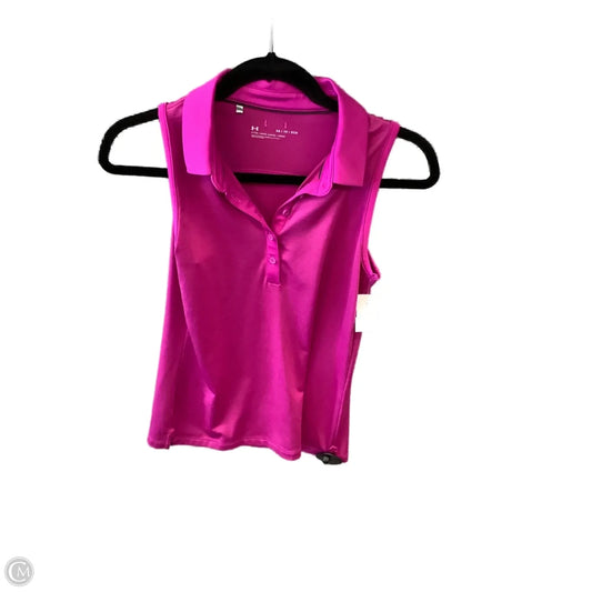 Athletic Top Short Sleeve By Under Armour In Pink, Size: Xs
