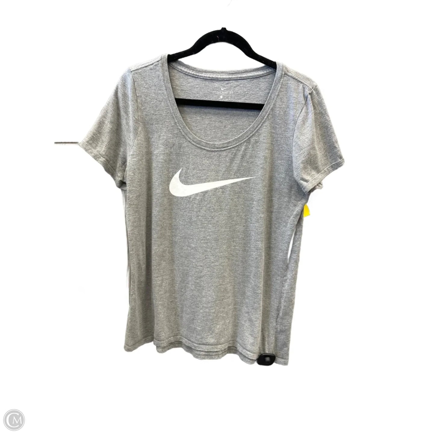 Athletic Top Short Sleeve By Nike In Grey, Size: L