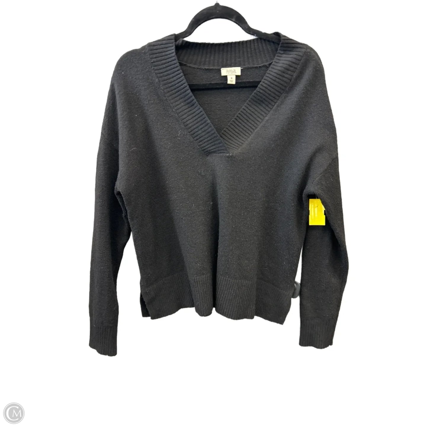 Top Long Sleeve By Ana In Black, Size: M