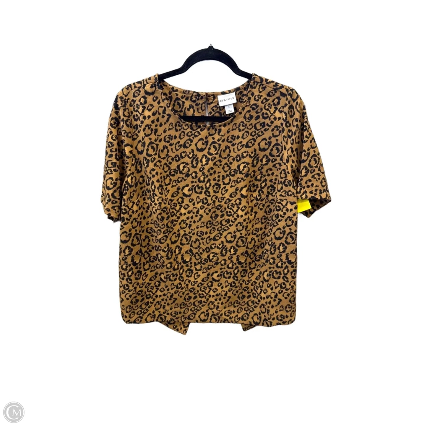 Top Short Sleeve By Ava & Viv In Animal Print, Size: Xl