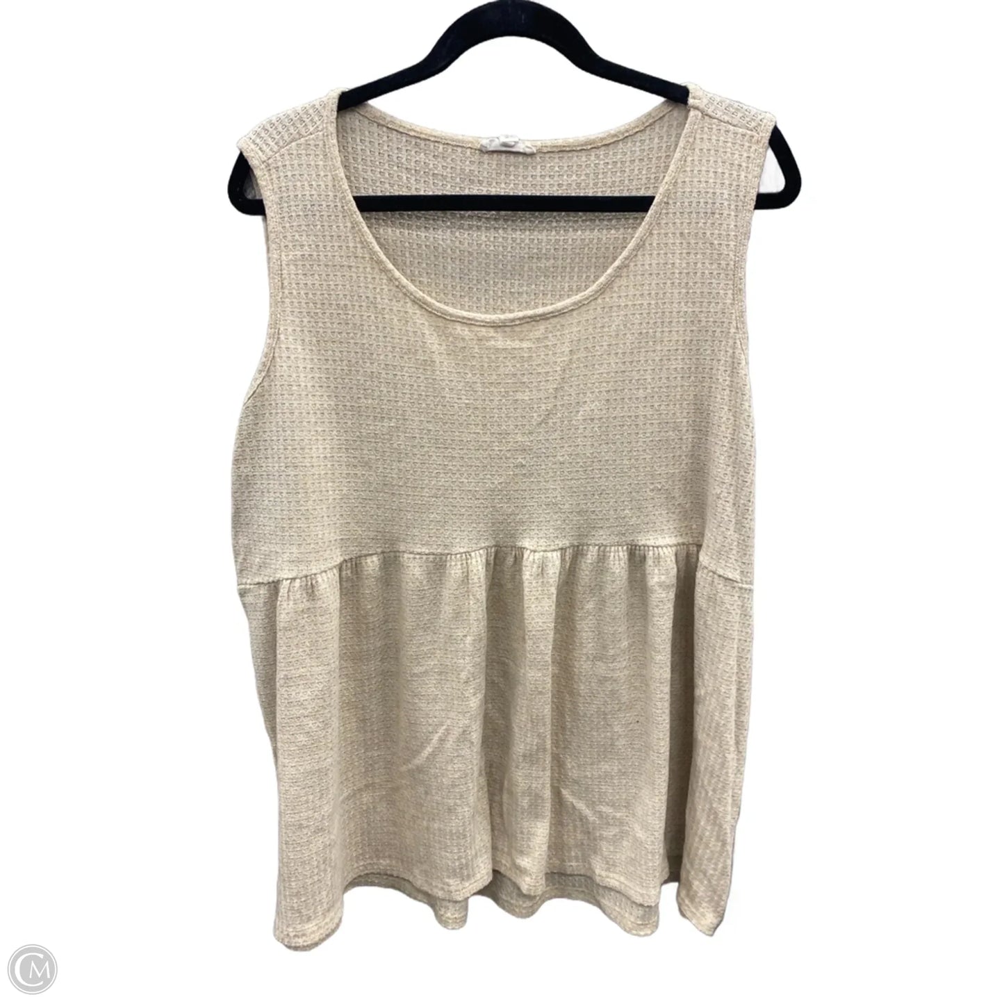 Top Sleeveless By Chicsoul In Beige, Size: 2x