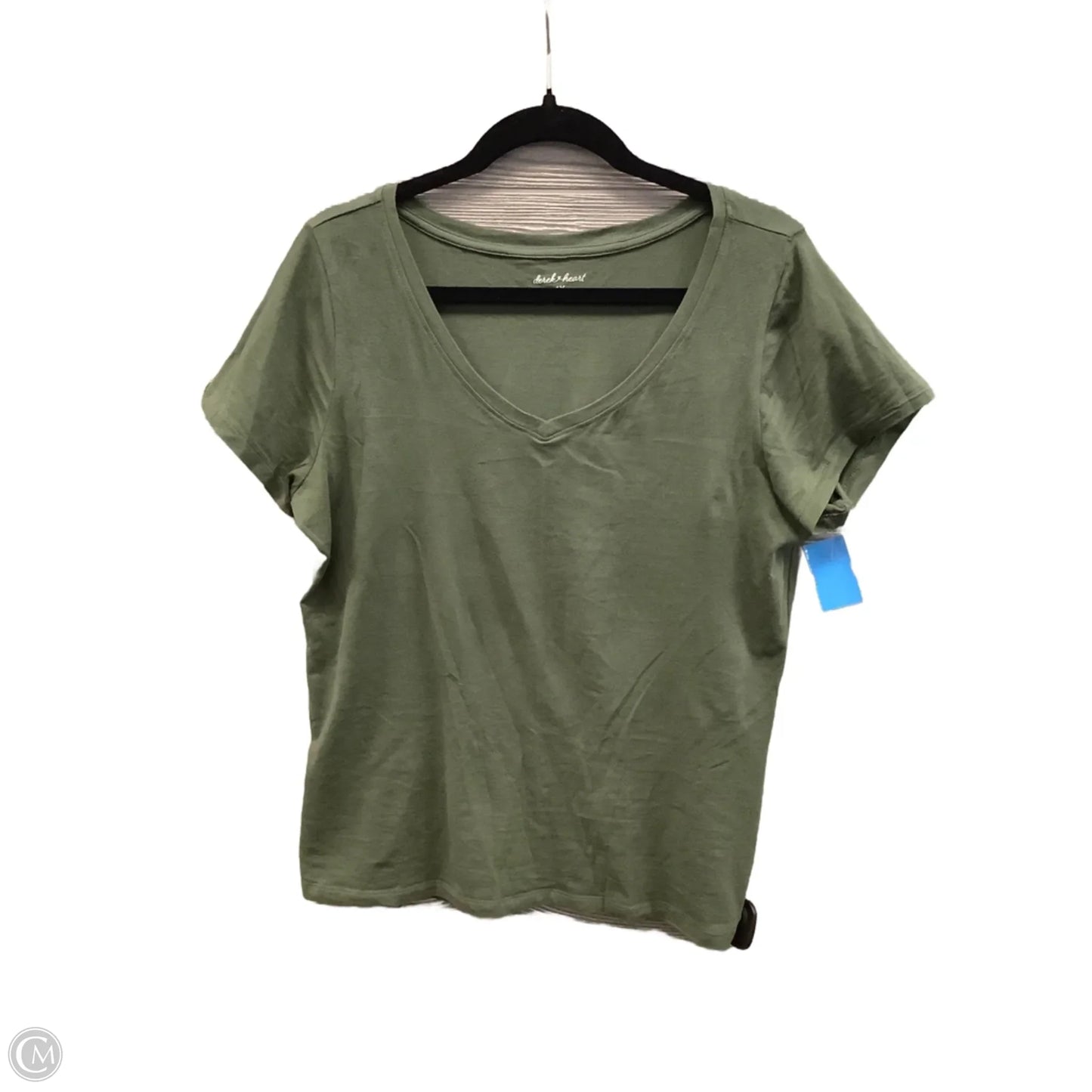 Top Short Sleeve Basic By Derek Heart In Green, Size: 1x