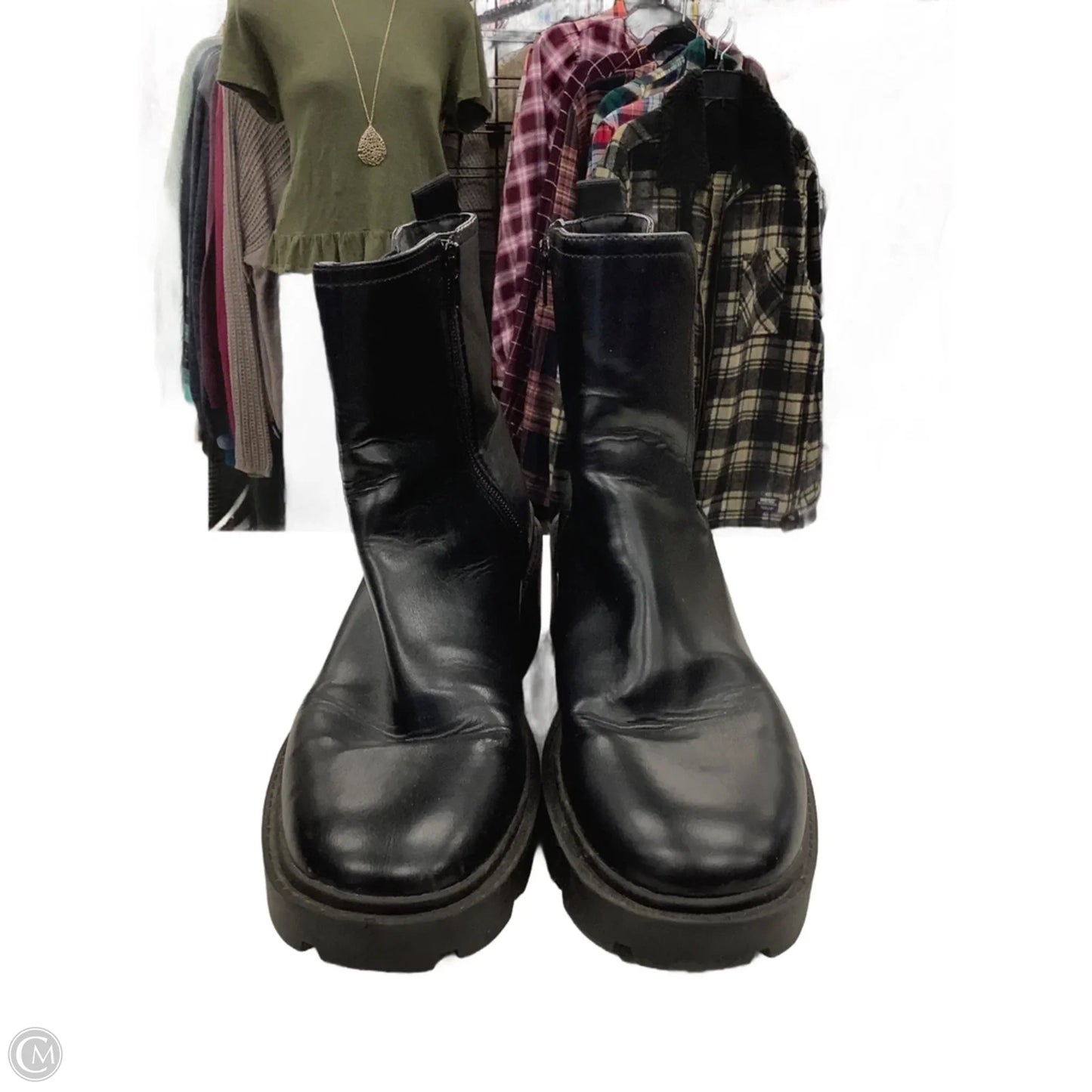 Boots Ankle Flats By Time And Tru In Black, Size: 11