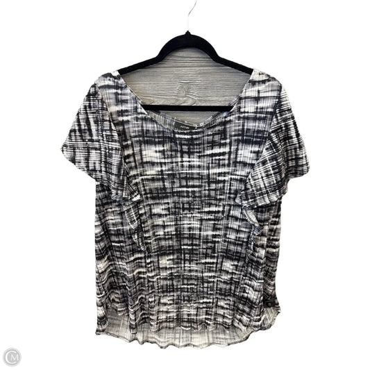 Top Short Sleeve By Apt 9 In Grey, Size: 3x