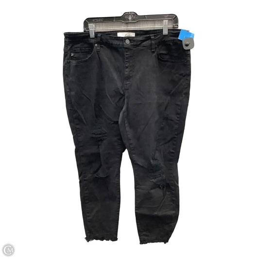 Jeans Skinny By Kancan In Black Denim, Size: 20