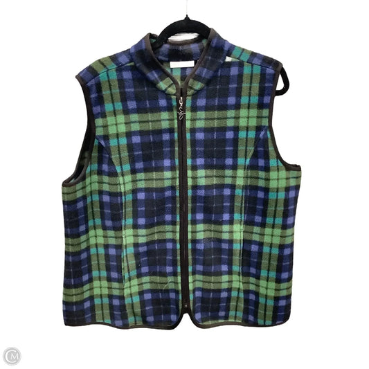 Vest Fleece By Susan Graver In Plaid Pattern, Size: Xl