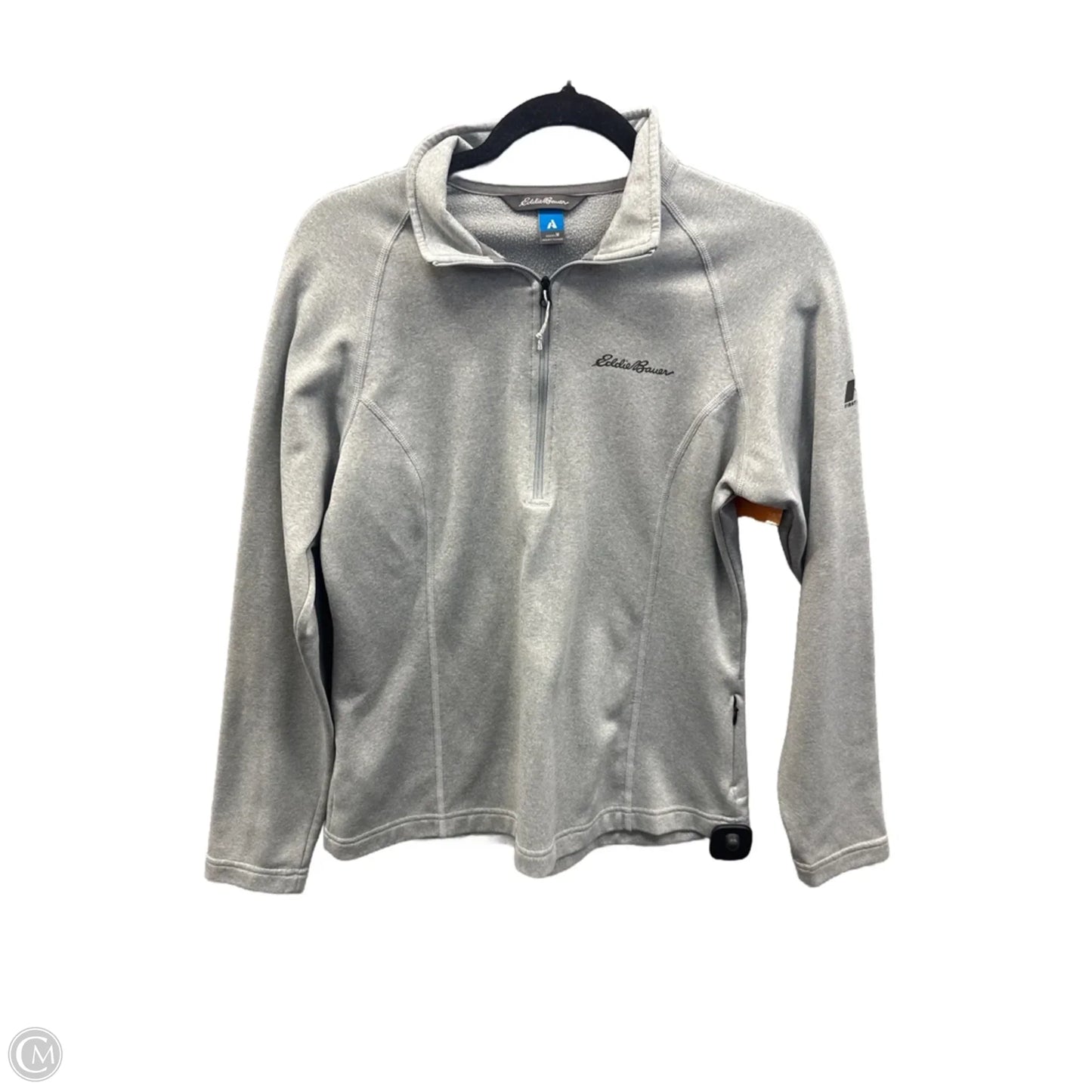 Athletic Top Long Sleeve Collar By Eddie Bauer In Grey, Size: M