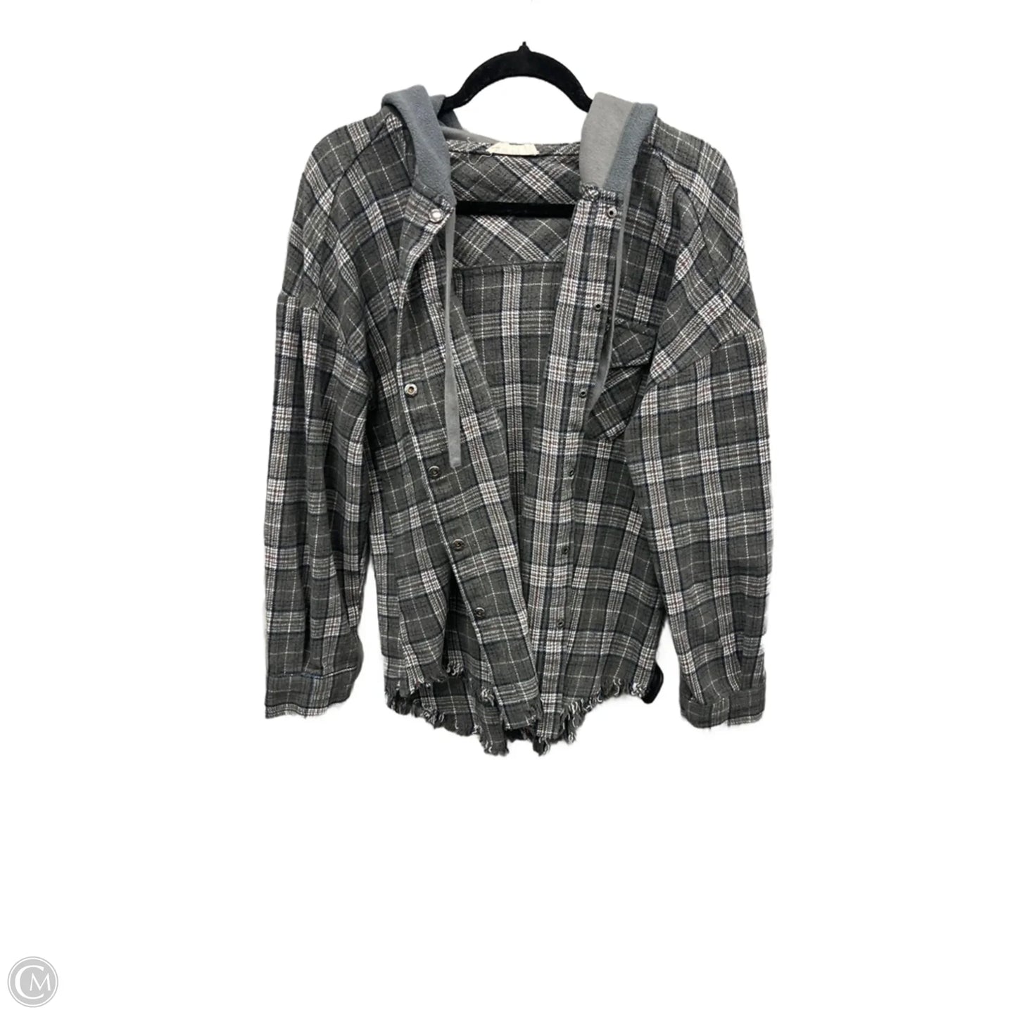 Top Long Sleeve By New In In Grey, Size: L