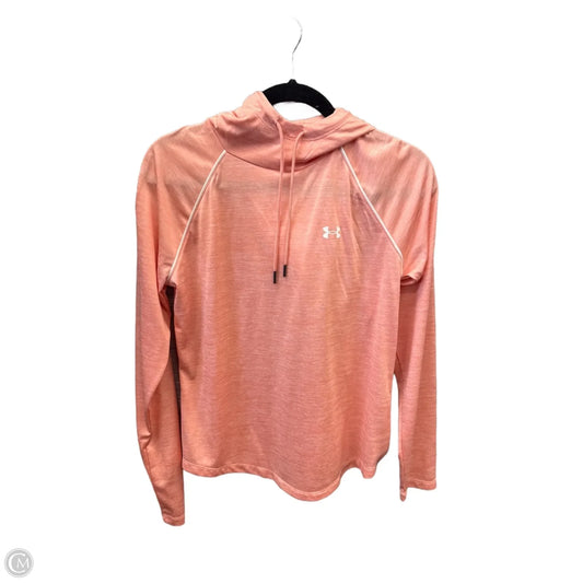 Athletic Top Long Sleeve Hoodie By Under Armour In Pink, Size: M