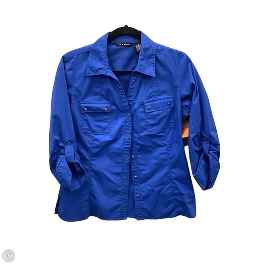 Top Long Sleeve By Zac And Rachel In Blue, Size: M