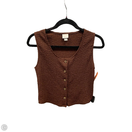 Top Sleeveless By A New Day In Brown, Size: Xs
