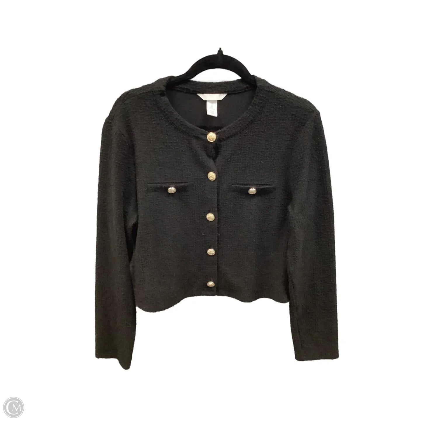 Top Long Sleeve By H&m In Black, Size: L