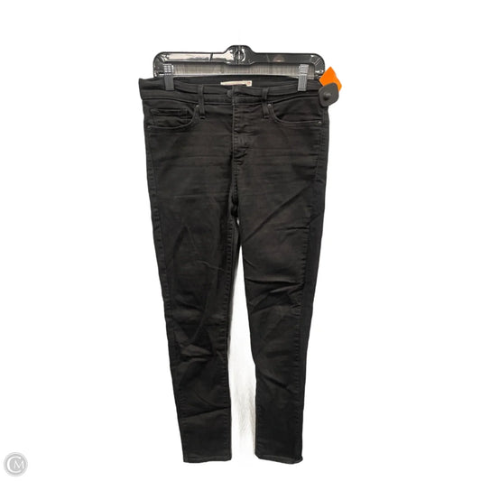 Jeans Skinny By Levis In Black Denim, Size: 8