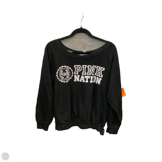 Sweatshirt Crewneck By Pink In Black, Size: L