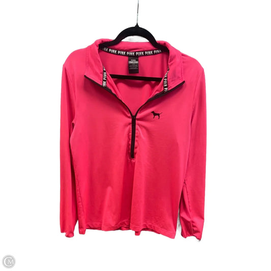 Athletic Top Long Sleeve Collar By Pink In Pink, Size: L