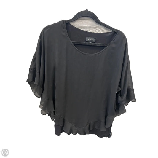 Top Short Sleeve By Ab Studio In Black, Size: Xl