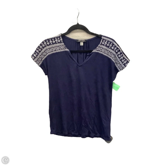 Top Short Sleeve By Cable And Gauge In Blue, Size: Xs