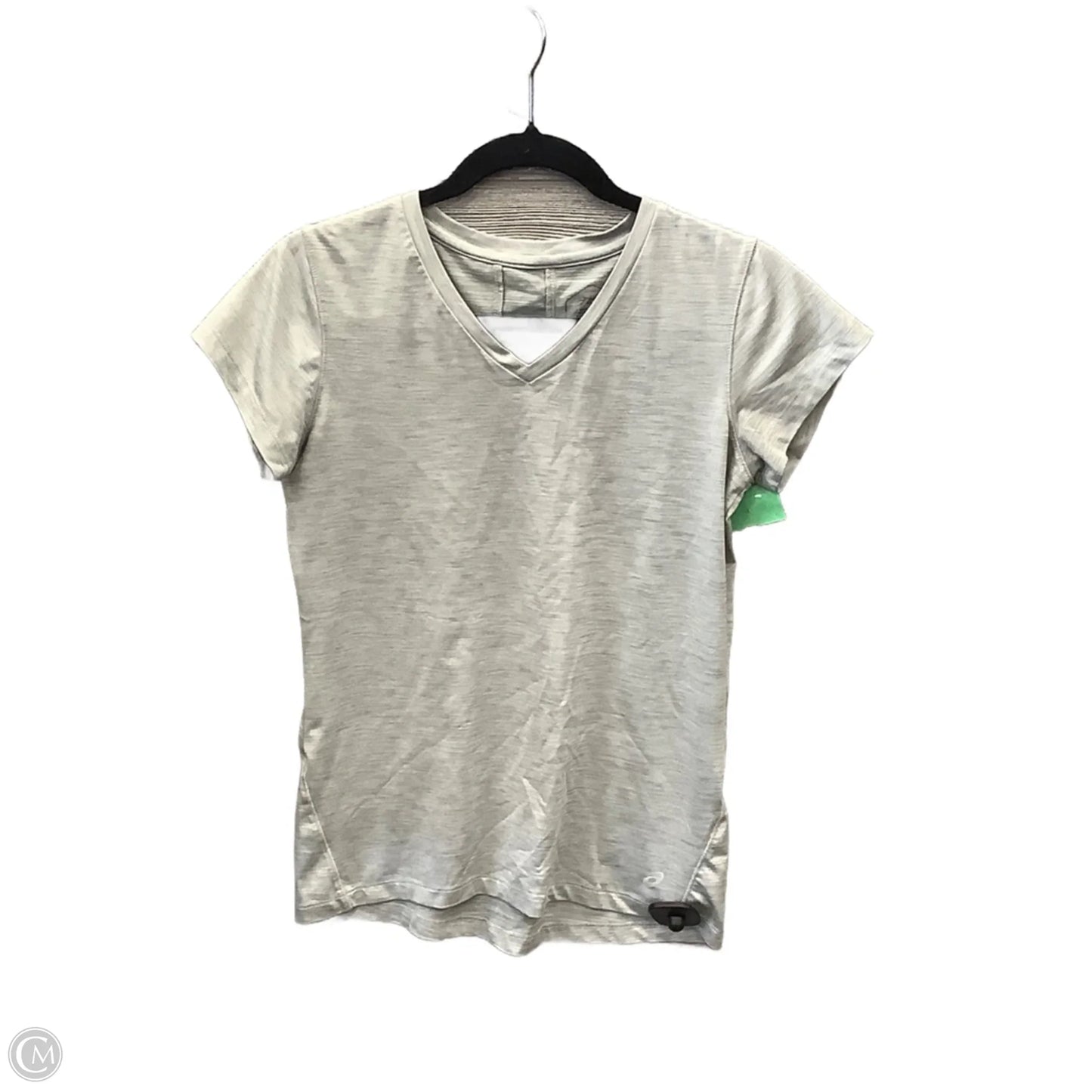 Athletic Top Short Sleeve By Asics In Grey, Size: S