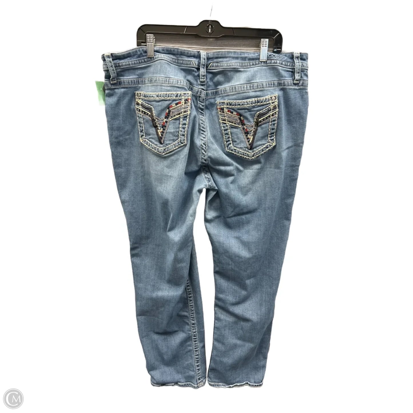 Jeans Straight By Vigoss In Blue Denim, Size: 22